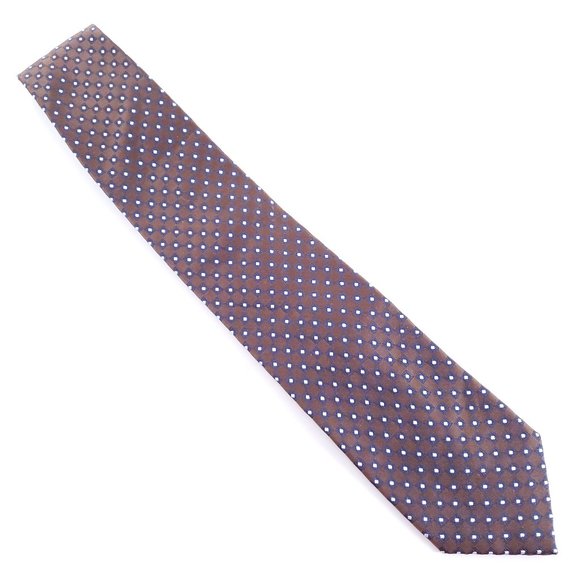 Pascal Morabito Men 100% Silk Tie Geometric Brown Blue 60x4 - NWOT - Picture 1 of 6